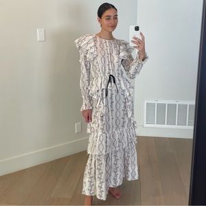 LoveShackFancy High Neck Ruffle Dress